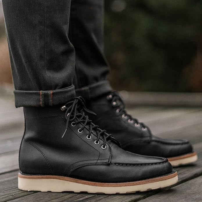 StridePro Diplomat Wedge Leather Boots Black | Premium🔥