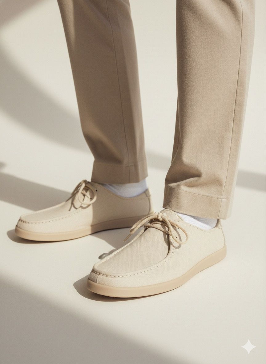 Aetos Men’s Beige Linen Fisherman Slip-On Shoes