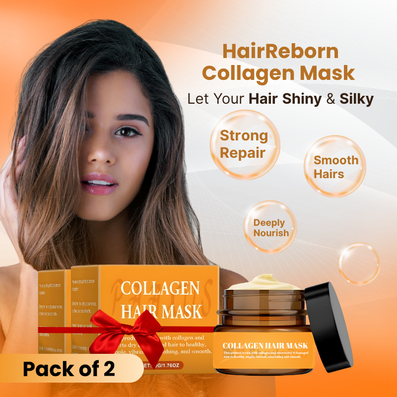 HairReborn Collagen Hair Mask Duo | Hair Repair & Shine | Buy 1 Get 1