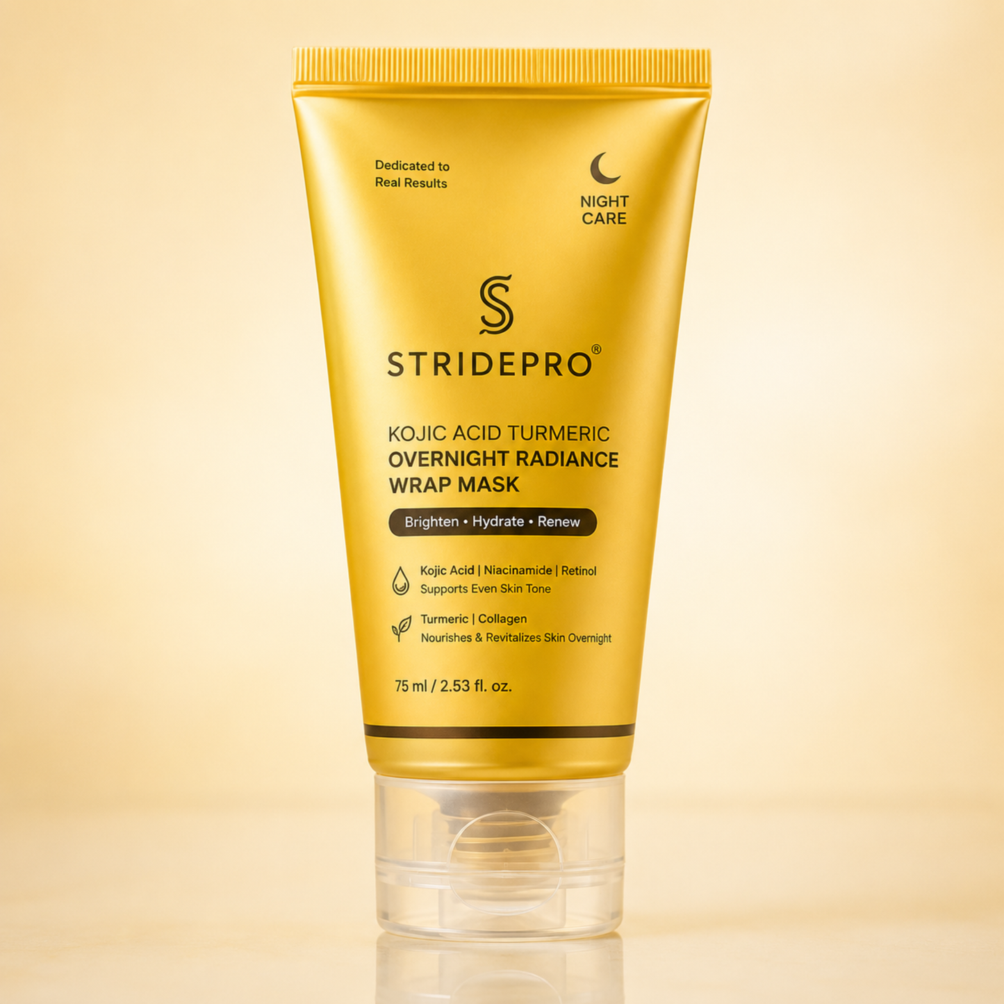 StridePro Kojic Acid Turmeric Overnight Radiance Wrap Mask 75ml