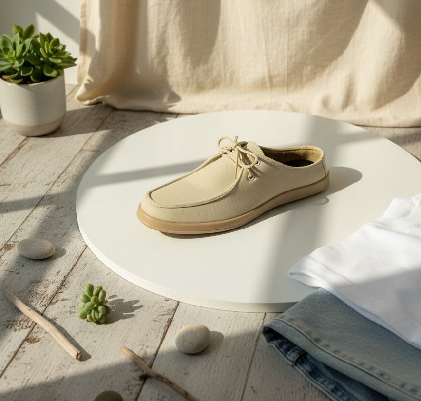 Aetos Men’s Beige Linen Fisherman Slip-On Shoes